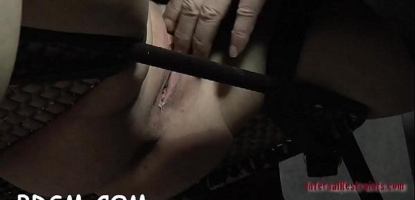  Tied up chick&039;s sexy twat is being tortured viciously